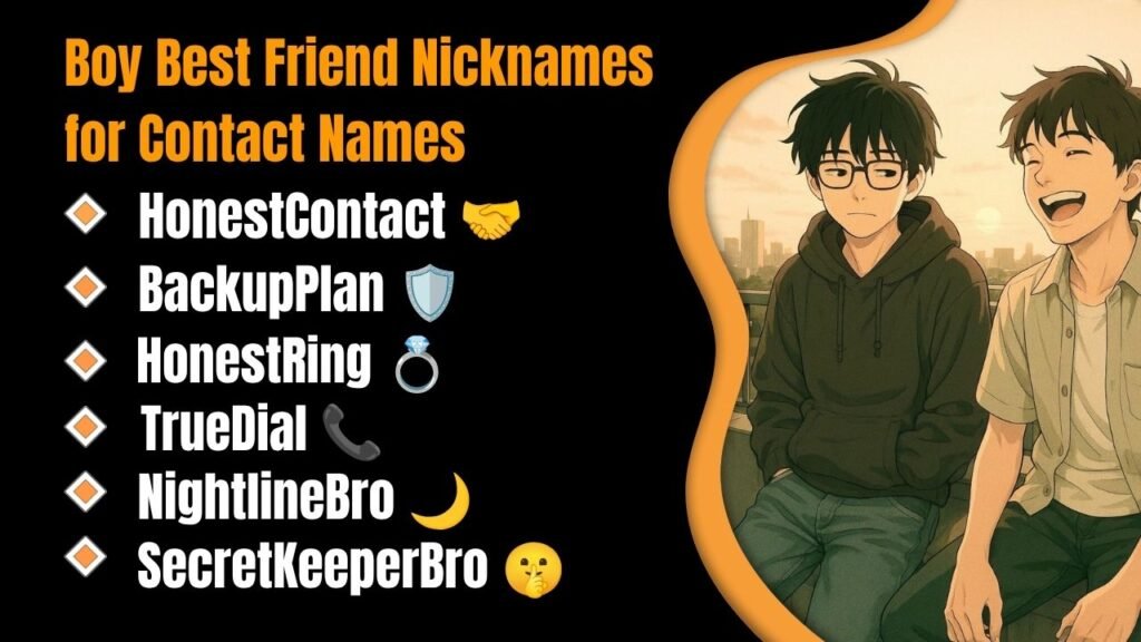 Boy Best Friend Nicknames for Contact Names
