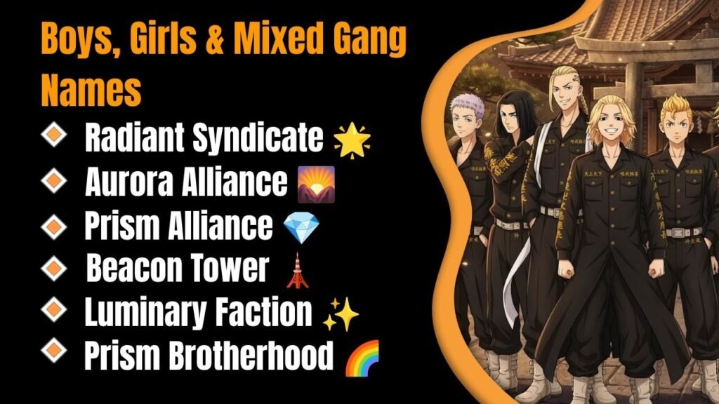 Boys, Girls & Mixed Gang Names